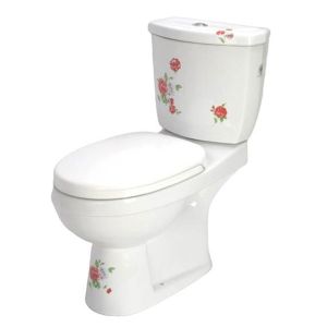 ชักโครก KCH PL-A-W2204 F2 ลายดอกสีแดง