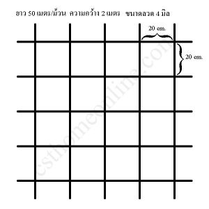 วายเมท 20 x 20 x 50 x 2.90 x 4 มิล (ม้วนใหญ่) 