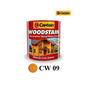 สีย้อมไม้กัปตัน ชนิดกึ่งเงา SCW 09 สีสักทอง (กป)