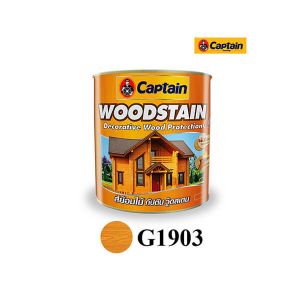 สีย้อมไม้กัปตัน ชนิดเงา G1903 สีไม้สักอ่อน (กป.)