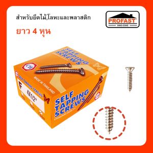 เกลียวปล่อย 4 หุน 6x1/2 (กล่อง) หัวนูน