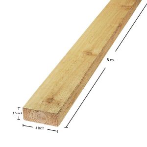 ไม้ 4" x 1.5" ยาว 16 ศอก A